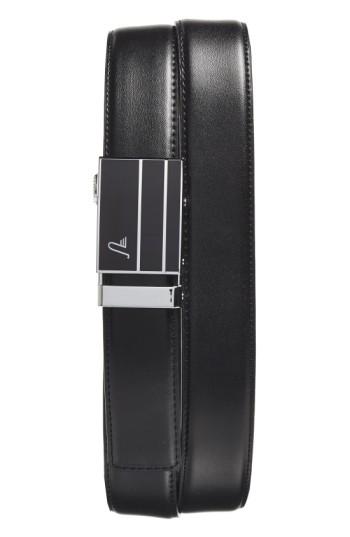 Men's Mission Belt 'black Magic' Leather Belt - Black/ Black
