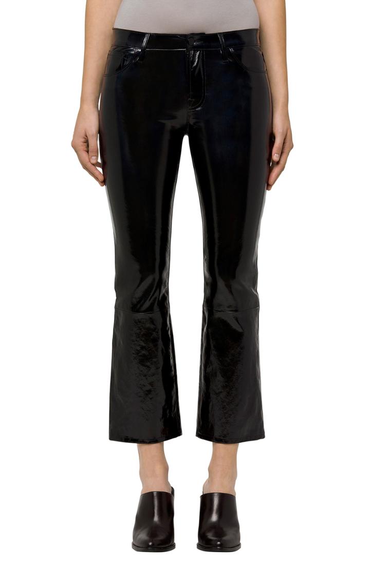 Women's J Brand Selena Crop Bootcut Patent Leather Jeans