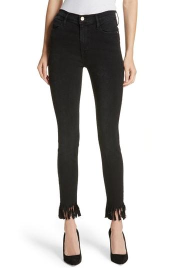 Women's Frame Le High Fringe Hem Skinny Jeans - Blue