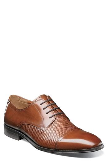 Men's Florsheim Belfast Embossed Cap Toe Derby D - Brown