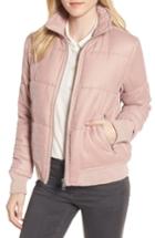 Women's Trouve Quilted Velvet Jacket, Size - Pink