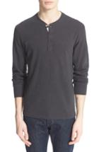 Men's Rag & Bone Standard Issue Slub Cotton Henley, Size - Black