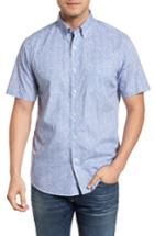 Men's Southern Tide Dover Beach Regular Fit Print Sport Shirt, Size - Grey