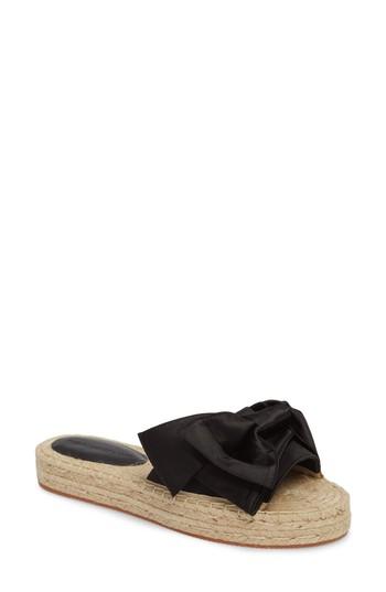 Women's Rebecca Minkoff Giana Bow Slide Sandal .5 M - Black