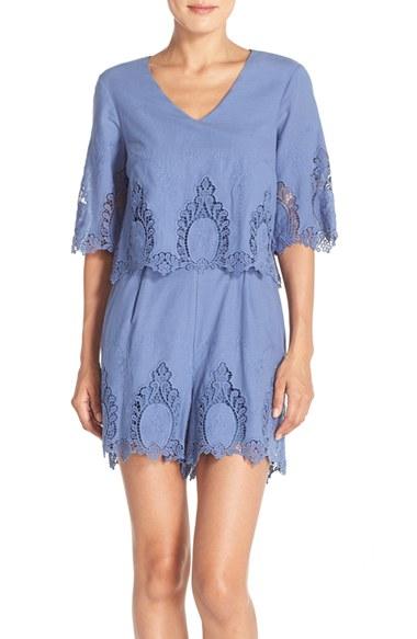 Women's Eci Embroidered Cotton Romper