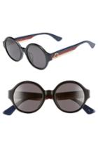 Women's Gucci 51mm Round Sunglasses - Black