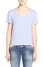 Petite Women's Halogen Modal Jersey V-neck Tee P - Blue