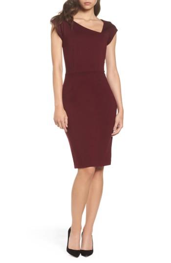 Women's French Connection Lula Sheath Dress - Burgundy