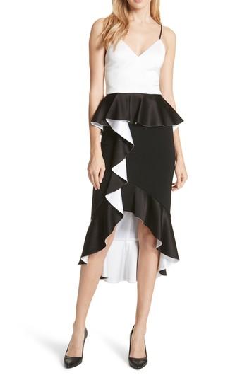 Women's Alice + Olivia Oriana Ruffled High/low Dress - Black
