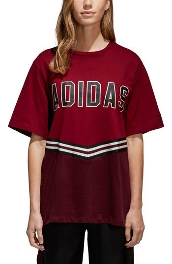 Women's Adidas Adibreak Tee - Burgundy