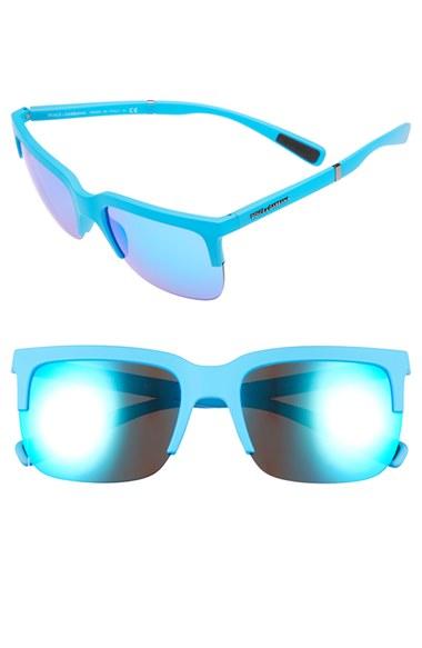 Women's Dolce & Gabbana 58mm Semi Rimless Sunglasses - Light Blue