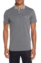 Men's Ted Baker London Woven Collar Polo (3xl) - Grey