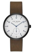 Men's Ted Baker London Josh Subeye Leather Strap Watch, 42mm