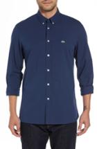 Men's Lacoste Regular Fit Solid Poplin Sport Shirt Eu - Blue