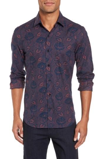 Men's Culturata Floral Twill Sport Shirt - Blue