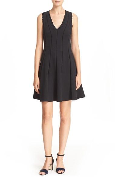 Women's Rebecca Taylor Diamond Texture Fit & Flare Dress