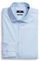 Men's Boss Ismo Slim Fit Dot Dress Shirt .5 - Blue