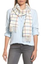 Women's Barbour Country Tattersall Lambswool Scarf, Size - Blue