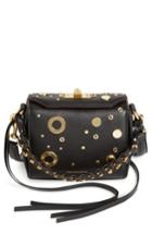 Alexander Mcqueen Grommet & Stud Calfskin Leather Box Bag - Black
