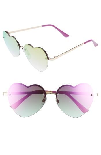 Women's Leith 58mm Heart Sunglasses - Purple