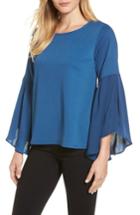 Women's Halogen Bell Sleeve Top, Size - Blue/green