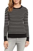 Petite Women's Halogen Crewneck Cashmere Sweater, Size P - Black