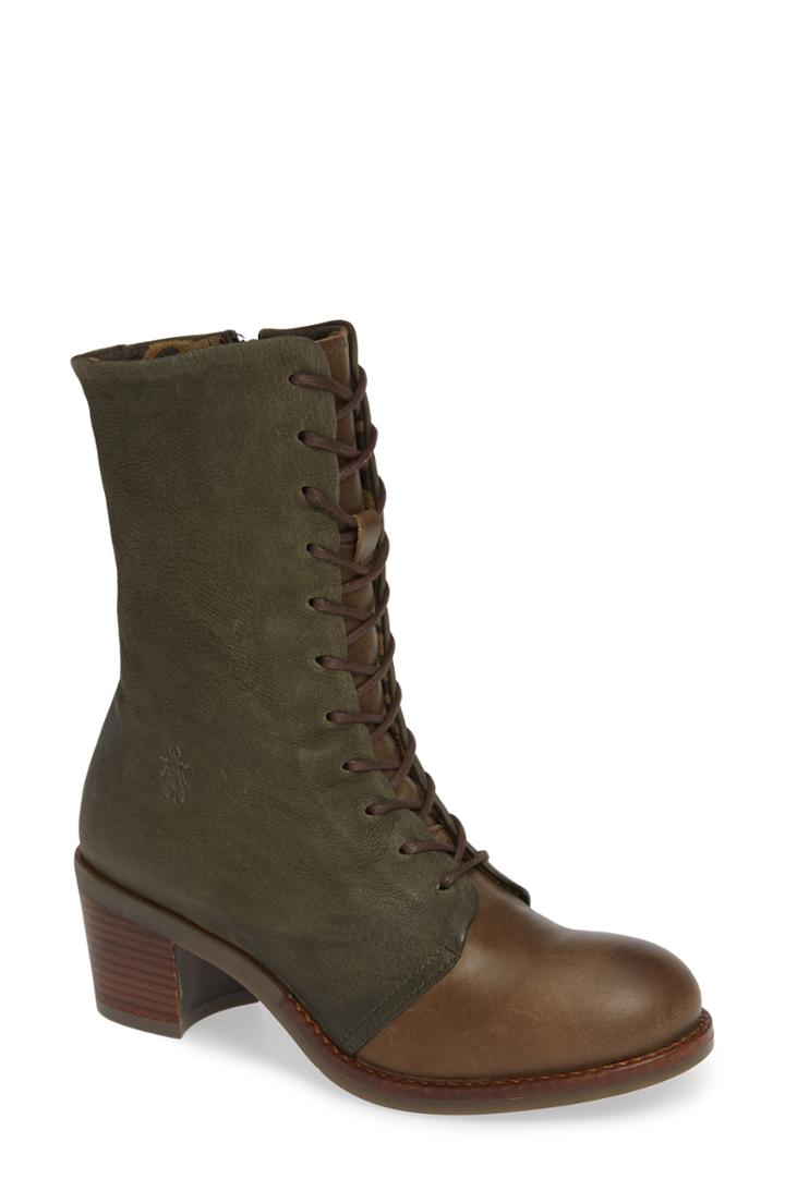 Women's Fly London Zeko Lace-up Boot .5-6us / 36eu - Green