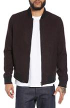 Men's Native Youth Textured Bomber Jacket - Burgundy