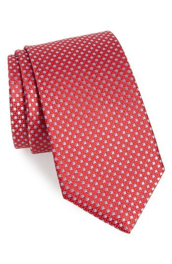 Men's Nordstrom Men's Shop Chad Microdot Silk Tie, Size - Red