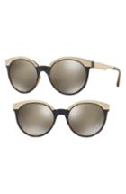 Women's Versace 53mm Mirrored Round Sunglasses - Brown Havana