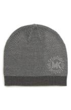 Women's Michael Michael Kors Studded Bird's Eye Beanie - Grey