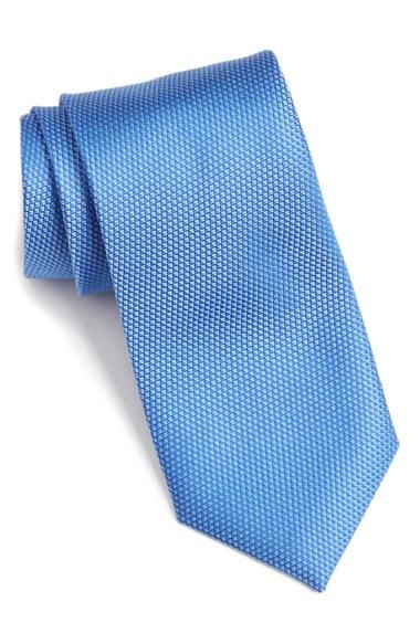 Men's Calibrate 'madison' Solid Silk Tie, Size - Blue