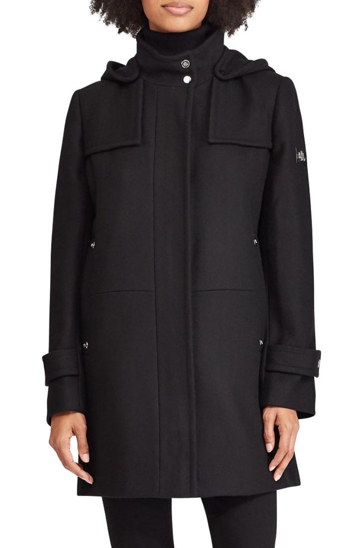 Women's Lauren Ralph Lauren Faux Fur Trim Quilted Coat