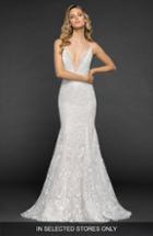 Women's Hayley Paige Nevada Mikado & Tulle Mermaid Gown, Size - Ivory