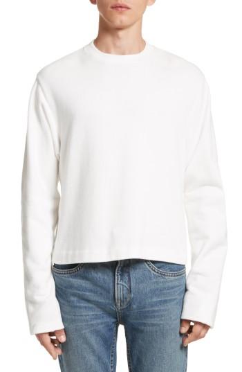 Men's Helmut Lang Rib Detail Crewneck Sweater - White