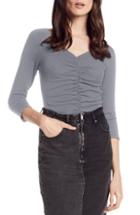 Women's Michael Stars Shirred Detail Top, Size - Black