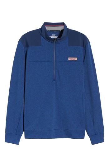 Men's Vineyard Vines Performance Quarter Zip Pullover - Blue