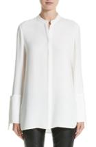 Women's Lafayette 148 New York Desra Silk Blouse, Size - White