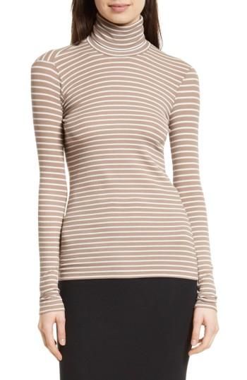 Women's Atm Anthony Thomas Melillo Mock Neck Ribbed Jersey Top - Beige