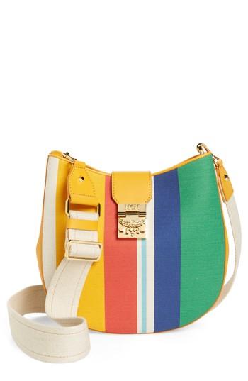 Mcm Medium Patricia Canvas Hobo Bag - Yellow