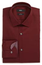 Men's Boss Jesse Slim Fit Solid Dress Shirt .5 - Burgundy