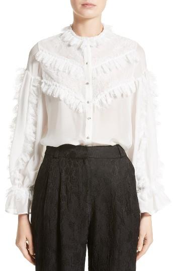 Women's Koche Ruffle Silk Blouse