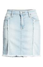 Women's Good American The Mini Distressed Seams Denim Miniskirt - Blue