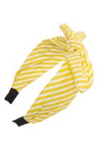 Tasha Knotted Stripe Bow Headband, Size - Yellow