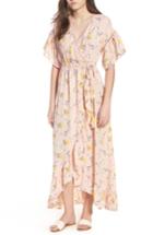 Women's Moon River Romance Floral Wrap Style Dress - Pink
