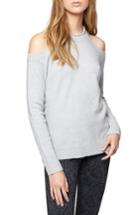Petite Women's Sanctuary Gretchen Cold Shoulder Sweater P - Grey