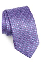 Men's David Donahue Geometric Print Silk Tie, Size - Purple
