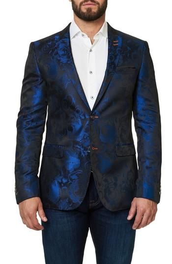 Men's Maceoo Socrate Jacquard Sport Coat (xl) - Blue