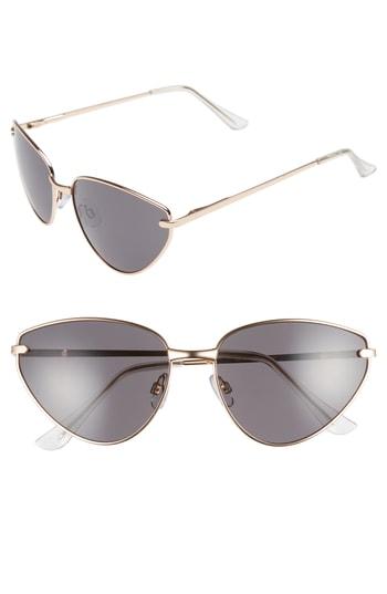 Women's Leith 62mm Flat Cat Eye Sunglasses - Gold/ Black