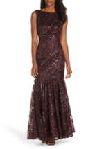 Women's Vince Camuto Embroidered Sequin Gown - Burgundy